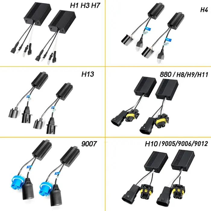 Adaptateur de décodeur H7 H4 H11 H8 H9 H1 9005 HB3 9006 HB4 9012 HIR2 9007 HB5 LED Canbus sans erreu