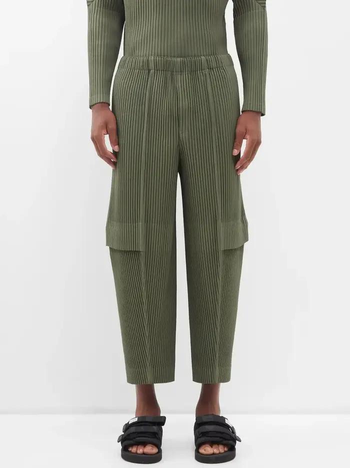Ata Yake-Pantalon Cargo Plissé pour Homme, Pantalon Droit, Salopette adt, Baggy, Noir, Mode Décontra