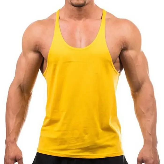 Chemise d'entraînement de musculation pour hommes, chemise en coton, haut de jogging, chemise de fit