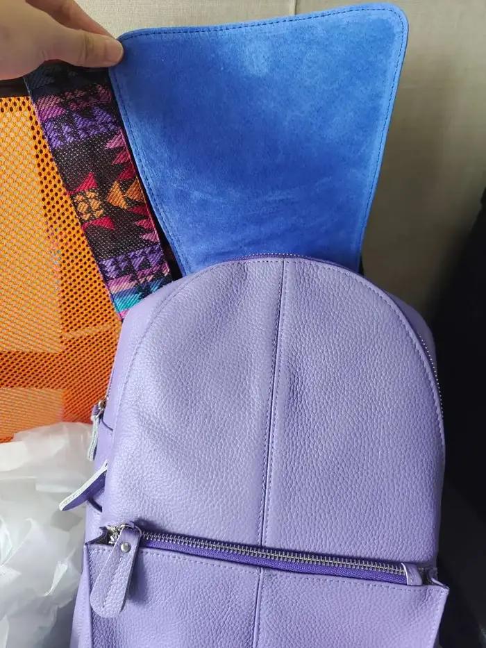 Zency Fashion – sac à dos en cuir violet de haute qualité pour femmes, avec de nombreux compartiment