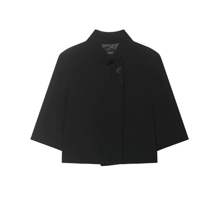 Blazer court noir pour femme, nouvelle collection printemps, manteau féminin à simple boutonnage, ha