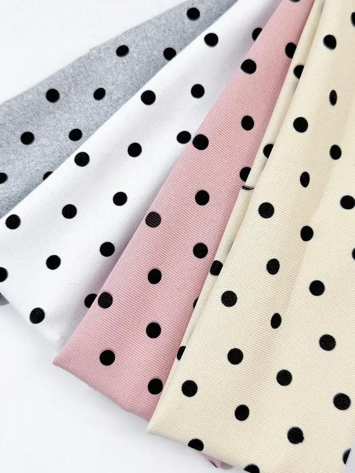 4 pièces/ensemble dames à pois imprimé large bord élastique bandeau de cheveux visage maquillage spo