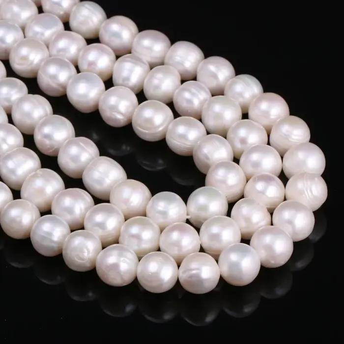 Perles de culture d'eau douce 100% naturelles, perles d'isolation rondes pour la fabrication de bijo