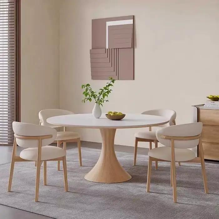 Tables à manger de Style crème nordique moderne Simple salon Center Table ronde balcon meubles de sa