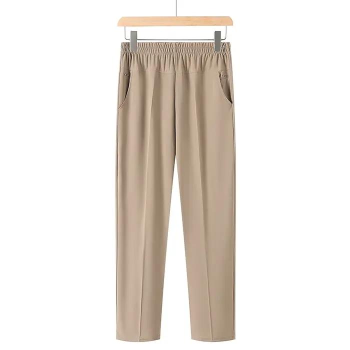 Nouveaux pantalons pour femmes printemps-été, pantalons mom, taille haute élastique, décontractés, c