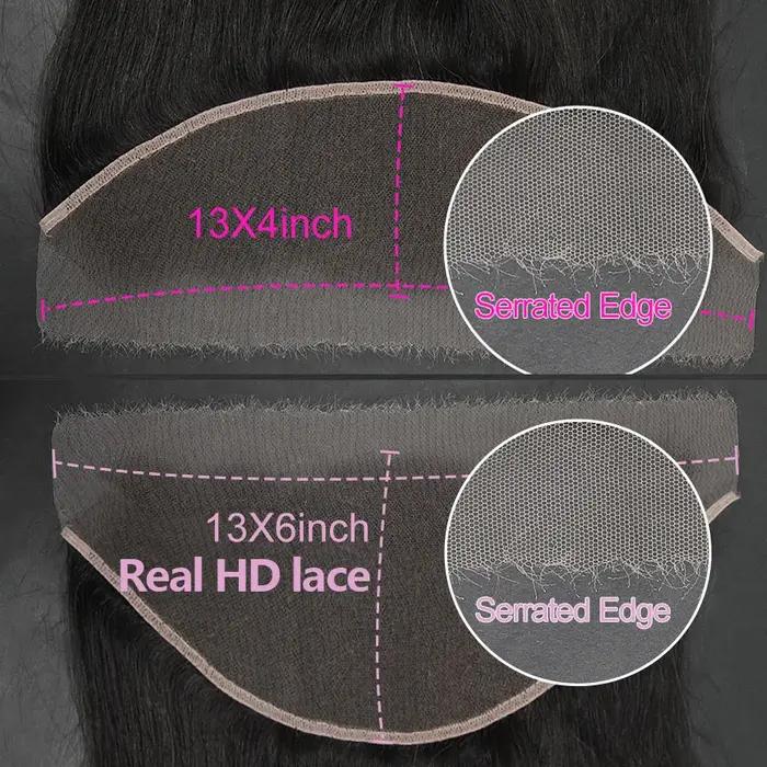 WOWANGEL – Lace Frontal HD, cheveux lisses, 13x6, 13x4, 7x7, 6x6, 5x5, 100% Real HD Closure uniquem