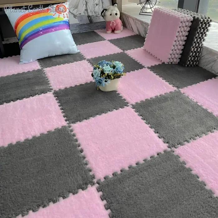 Tapis de jeu en peluche douce pour enfants, 10/20 pièces, jouets pour bébés, Puzzle en mousse Eva, p