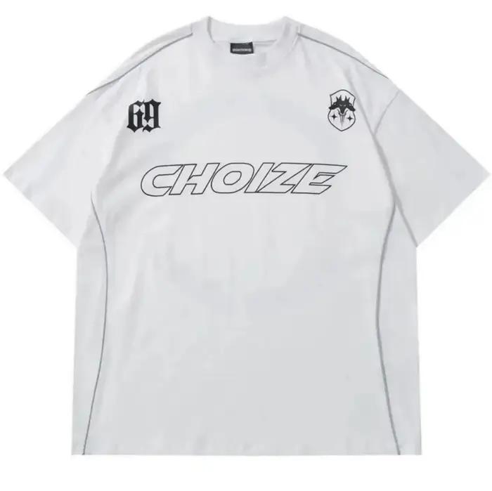 T-shirt col rond en polyester micro élastique respirant pour hommes, à la mode, 69 lettres imprimées