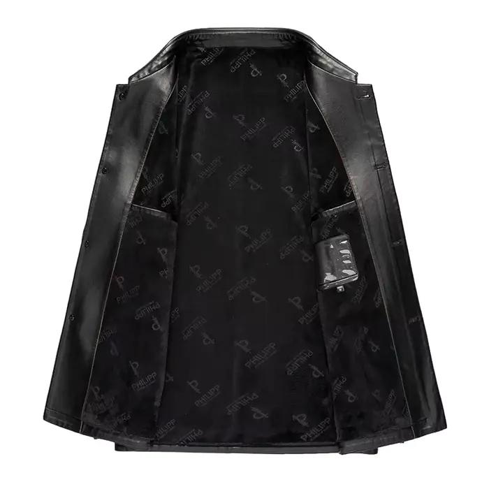 YN-2582 printemps nouveau manteau en cuir véritable bouton haut de haute qualité manteau en peau de