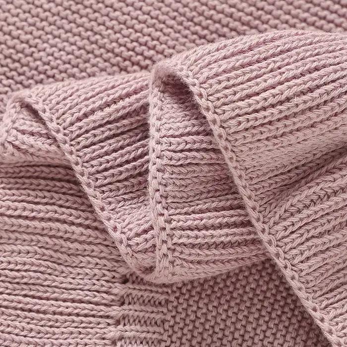 Couverture tricotée 90x70cm pour nouveau-né - Douce et solide pour berceau ou poussette