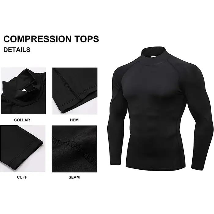 Compression t-shirt hommes à manches longues musculation Sport t-shirts décontracté séchage rapide g