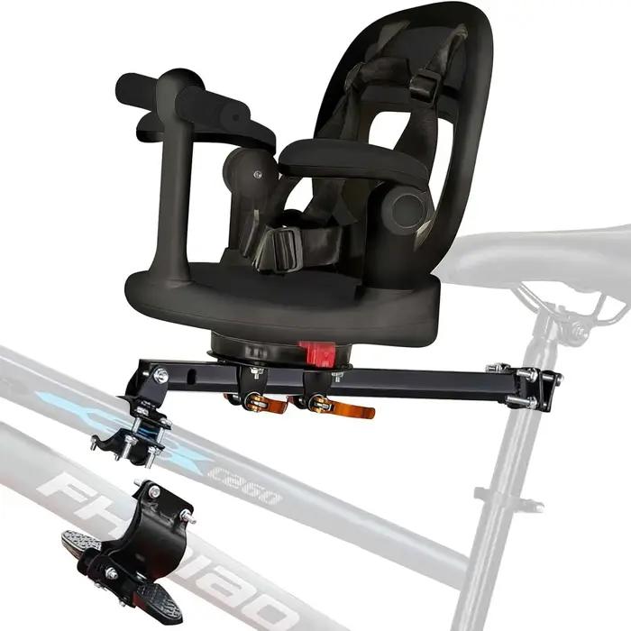 Siège de vélo pour enfant monté à l'avant, siège enfant pour VTT, 360 ° Siège pivotant, dégagement