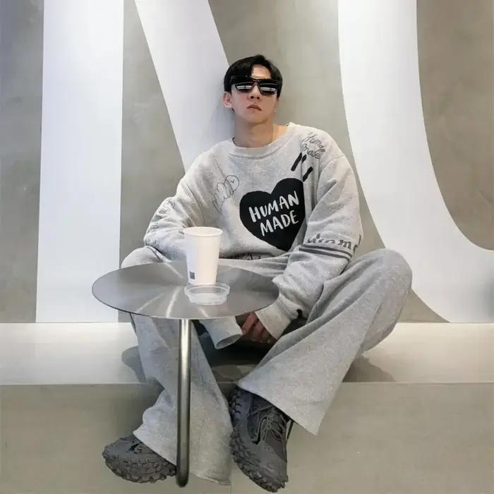 HUMAN MADE Sweat-shirt à capuche avec lettres en forme de cœur, doublure en polaire, rétro, unisexe,