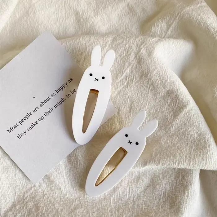 Pince de décoration de cheveux Miffy Kawaii Ins, pince à frange de princesse, lapin doux et Cool, co