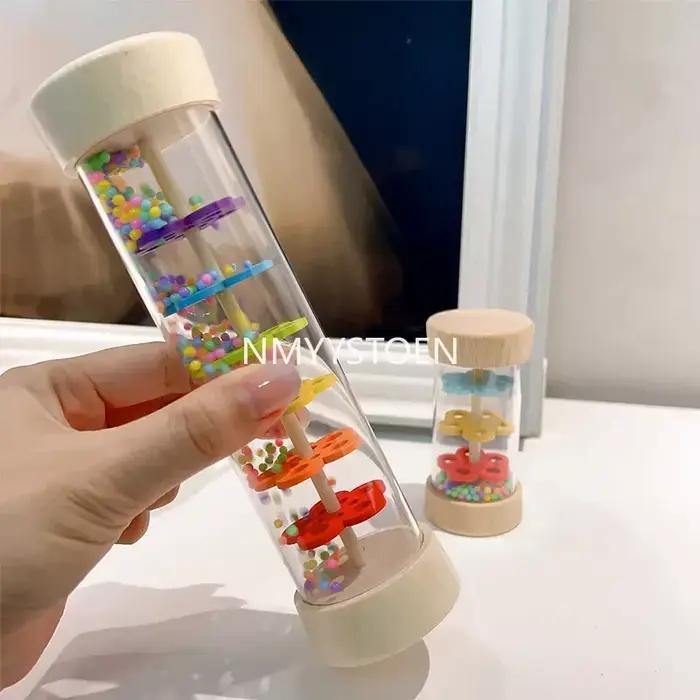 Bébé en bois pluie son tuyau Simulation pluie son en bois jouet cadeau sablier amusant musique Shake