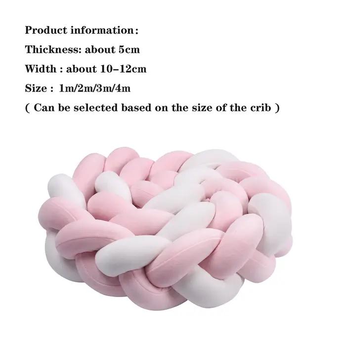 Pare-chocs pour lit de bébé 1-4M, tissage tressé noué à la main, protection de berceau en peluche, o