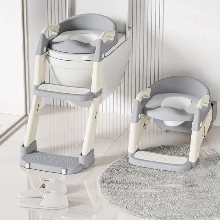 Siège d'entraînement de pot pour tout-petits 2 en 1 avec marches – Échelle de toilette antidérapante
