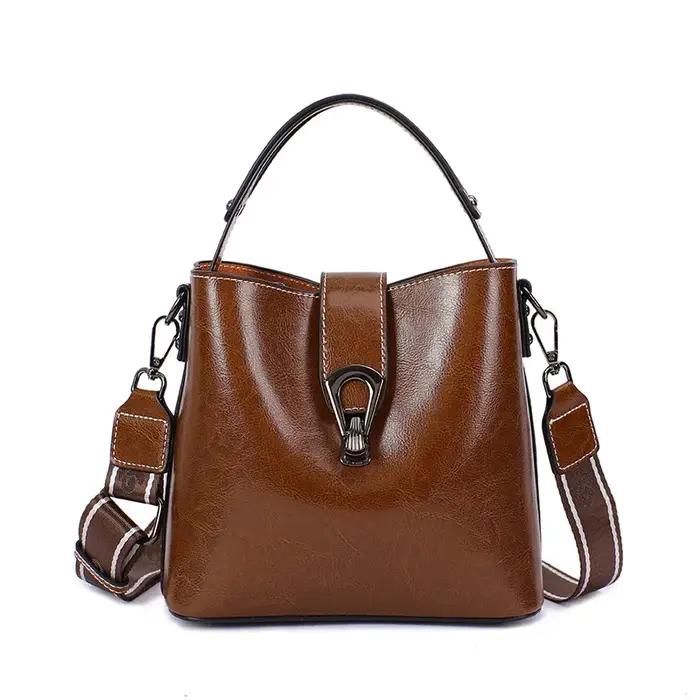 Sac à main polyvalent en cuir de vache véritable pour femmes, sacoche à épaule simple, décontracté,