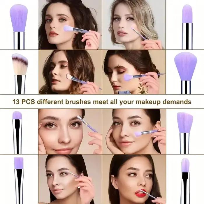Professiona 13 pièces ensemble de pinceaux de maquillage fond de teint fard à paupières Blush poudre