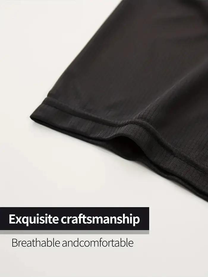 T-shirt col rond 7 pièces noir ultra-léger pour hommes, séchage rapide, respirant, absorbant la sueu