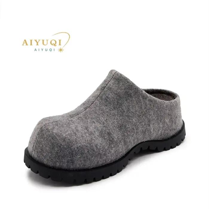 AIYUQI chaussons pour femmes porter nouveau 2025 automne bout rond flanelle