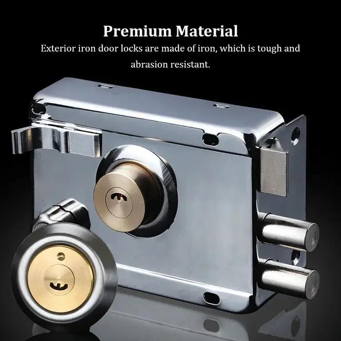 Serrure en fer antivol de sécurité pour porte exterieure en bois protection assurance multiple pour maison chalet bureau