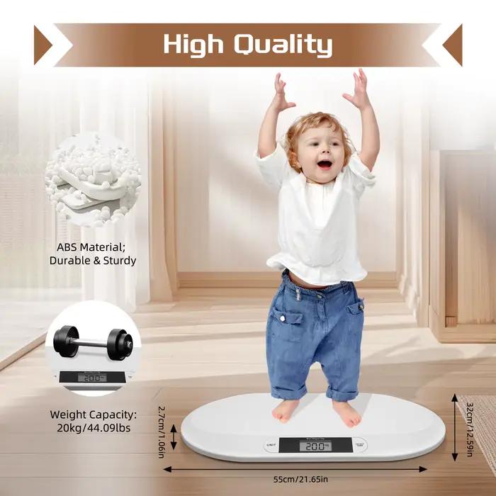 Balance numérique pour bébé avec grande capacité de 20 kg, capteur de haute précision et conception
