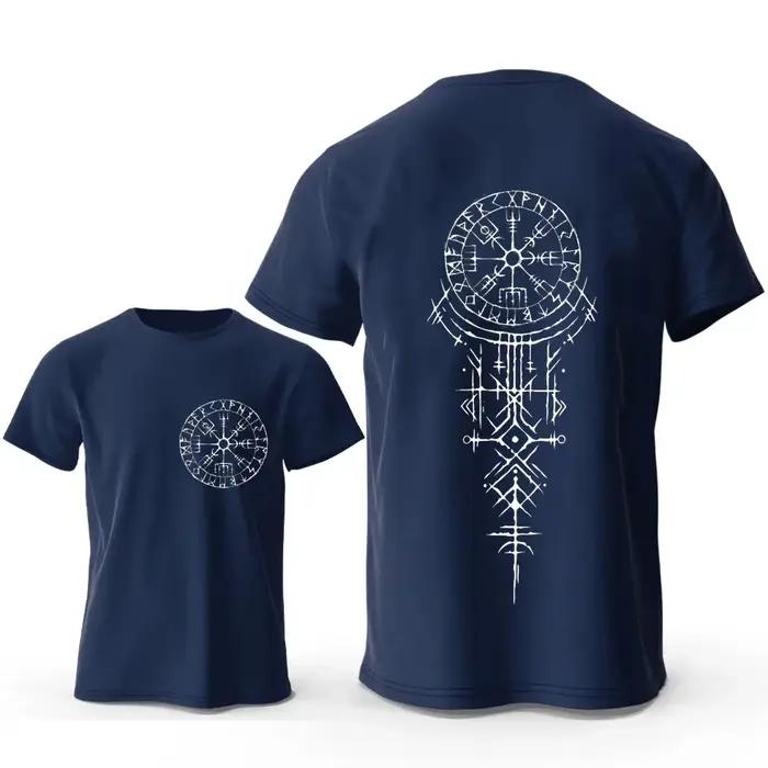 Viking runique boussole graphique T-shirts drôle voyage T-shirts à manches courtes hauts mode décont