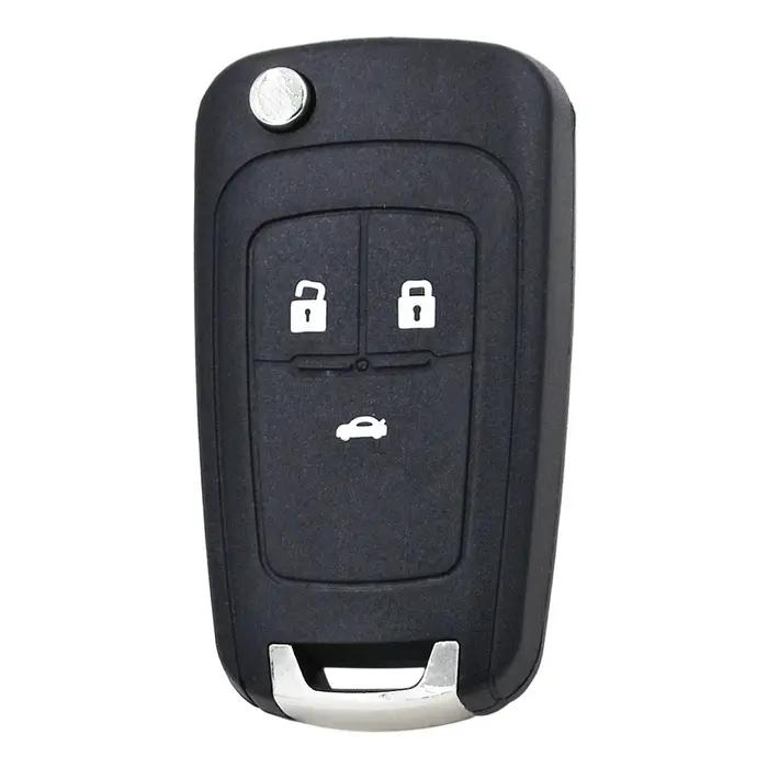 Coque de clé pliante à 3 boutons, 10 pièces/lot, pour Chevrolet Aveo Cruze, lame non coupée