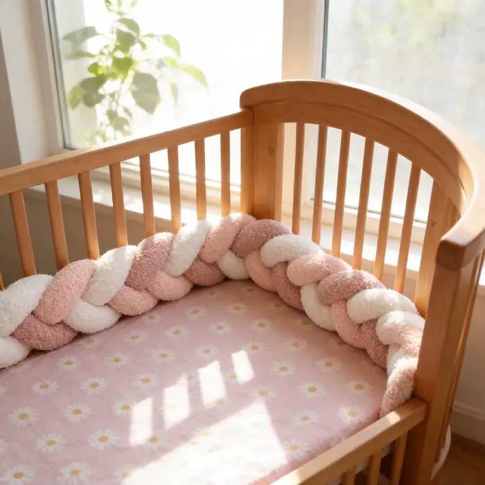Protecteur de lit bébé 3M, coussin tressé pour lit bébé, décoration de chambre pour garçon et fille,