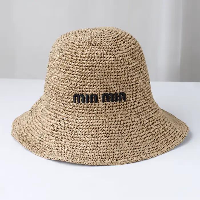 Nouvelles femmes Chapeau de soleil large bord chapeaux de plage femmes été Chapeau de paille pliable