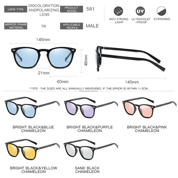 LIOUMO Design – lunettes de soleil polarisées photochromiques classiques rétro pour hommes et femmes