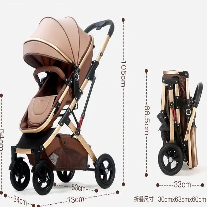 Poussette pour bébé, chariot haut de gamme, léger, pour nouveau-né, anti-chocs, bidirectionnel, char