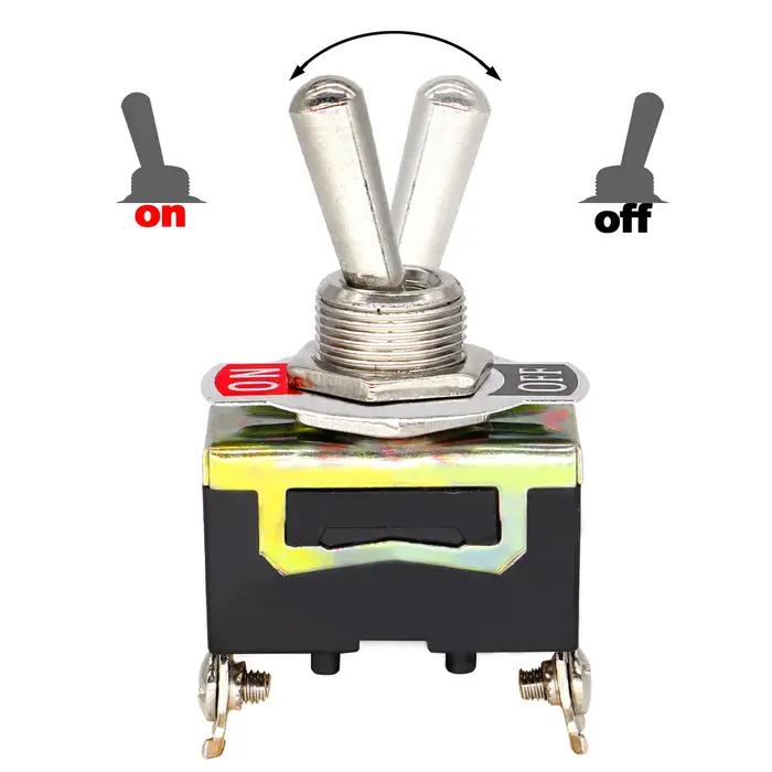 10 pièces interrupteur à bascule 15A 250V ON/OFF SPST 2Pin robuste voiture bateau avec capuchon de c