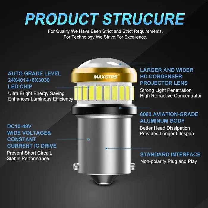 2x10-48V 1156 BA15S P21W 2405 1157 P21/5W 2412 Bau15s BAY15D 2409 ampoule de voiture lampe à LED fre