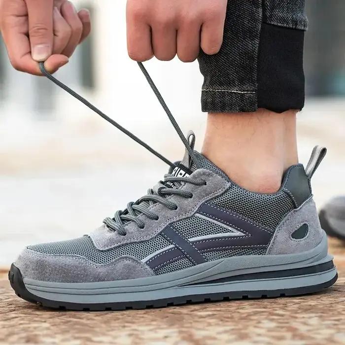 Sécurité légère d'orteil en acier de chaussures Chaussures de travail de bottes de sécurité