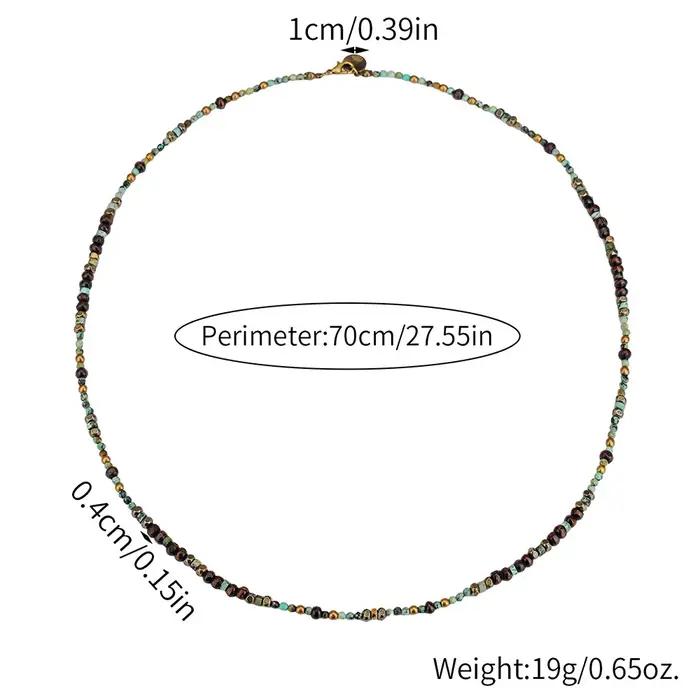 1PC hommes rétro Style ethnique afrique pierre collier pour hommes Hippie bohême Long collier de per