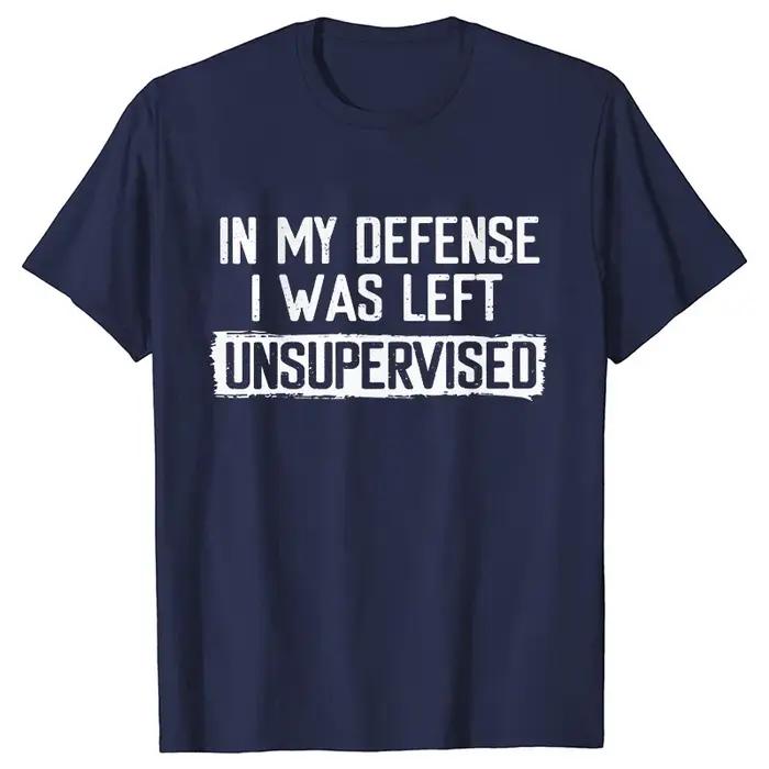 T-shirt à manches courtes et col rond pour homme, humoristique et humoristique, My Defence I Was Sto