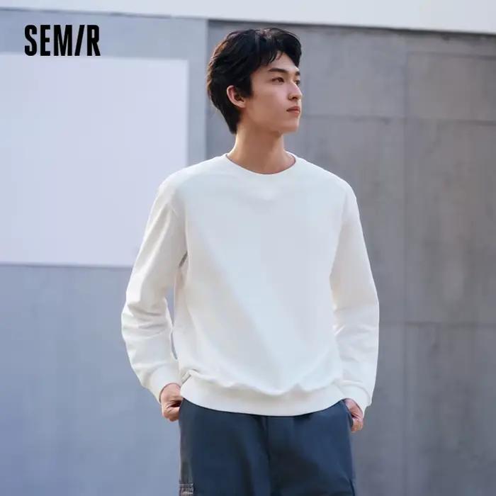 Sweat à capuche polyvalent pour homme, col rond, manches longues, doux, confortable, décontracté, ba