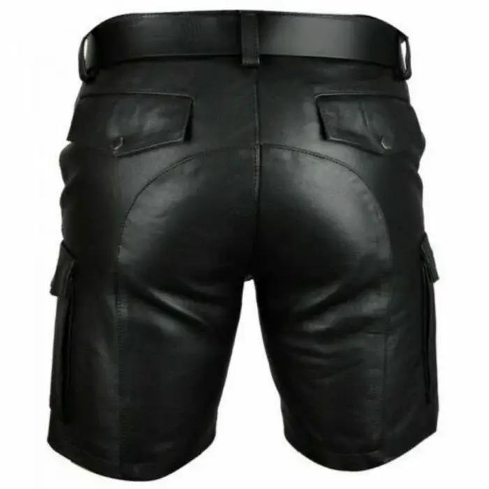 Short en Faux cuir PU pour hommes, Streetwear d'été tendance avec poches, tenue de discothèque, shor