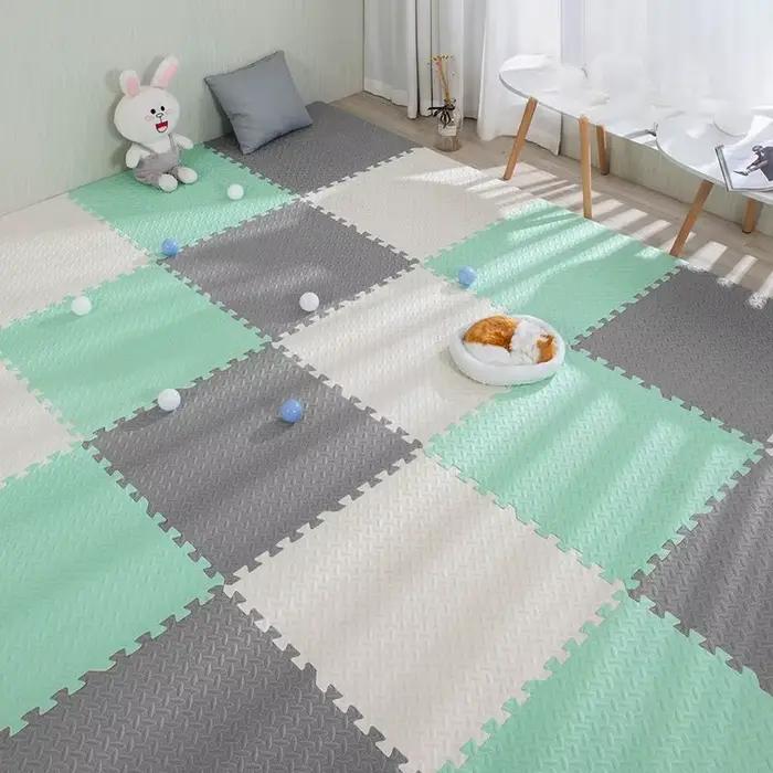 Tapis de jeu en mousse 16 pièces puzzle pour bébé - Sécurité et amusement au sol