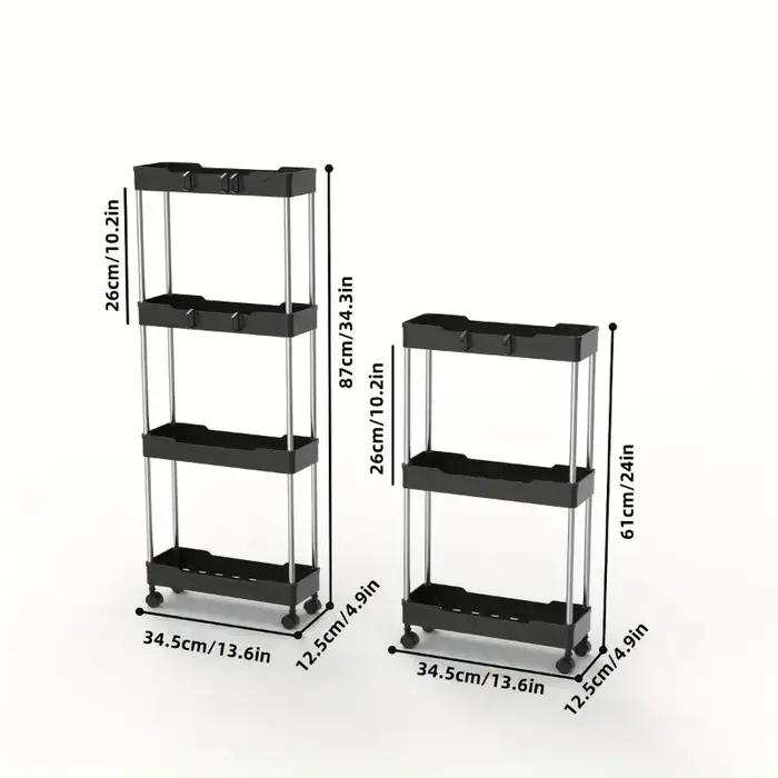Chariot utilitaire roulant à 3/4 niveaux, 1 pièce, étagère de rangement, espace mobile, cuisine sall