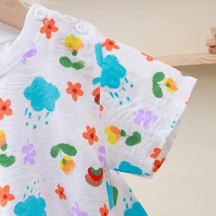 Ensemble 2 pièces doux pour enfants de 1 à 10 ans, Short respirant à manches courtes pour le récréat
