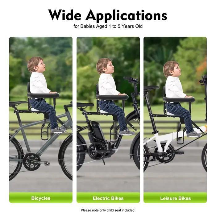 NOUVEAU Siège de vélo avant pour enfant, avec main courante et support pour pédales, pour les enfant