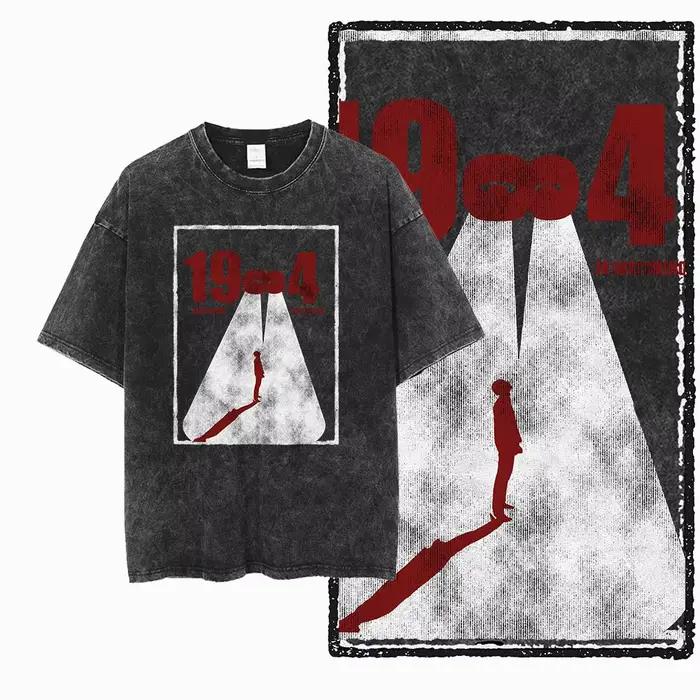 G02 exclusif 100% coton grande taille 1984 graphique hommes T-shirt | T-shirt col rond pour hommes