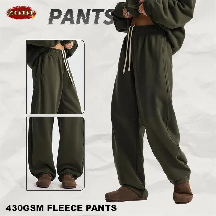 ZODF 2025 hiver 430gsm homme polaire pantalon droit unisexe décontracté surdimensionné épais garder
