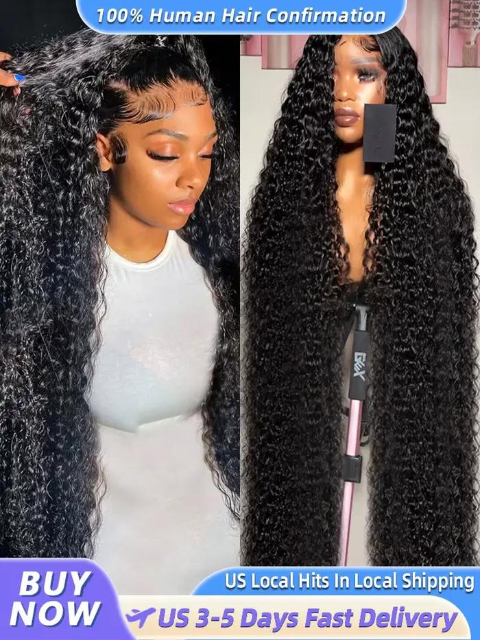 Perruque Lace Frontal Water Deep Wave 13x4 13x6 360 HD en cheveux humains bouclés