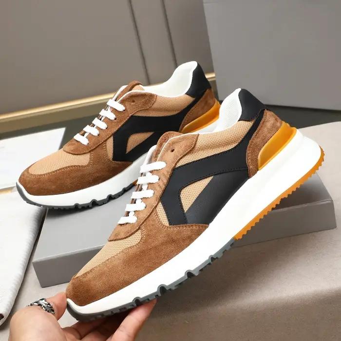 Cadeaux de Noël, chaussures pour hommes de marque de luxe, baskets décontractées faites à la main, e