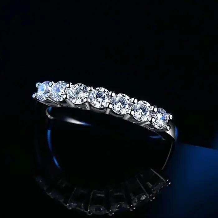 Stylo testeur de diamant Moissanite pour femme, anneau à queue unique, bracelet de mariage assorti e