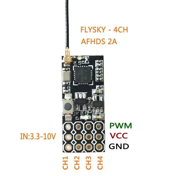 FS2A 4CH AFHDS 2A Mini récepteur Compatible sortie PWM pour émetteur Flysky i6 i6X i6S/FS-i6 FS-i6X